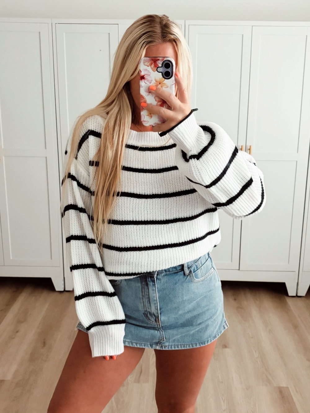 Black And White Striped Oversized Sweater